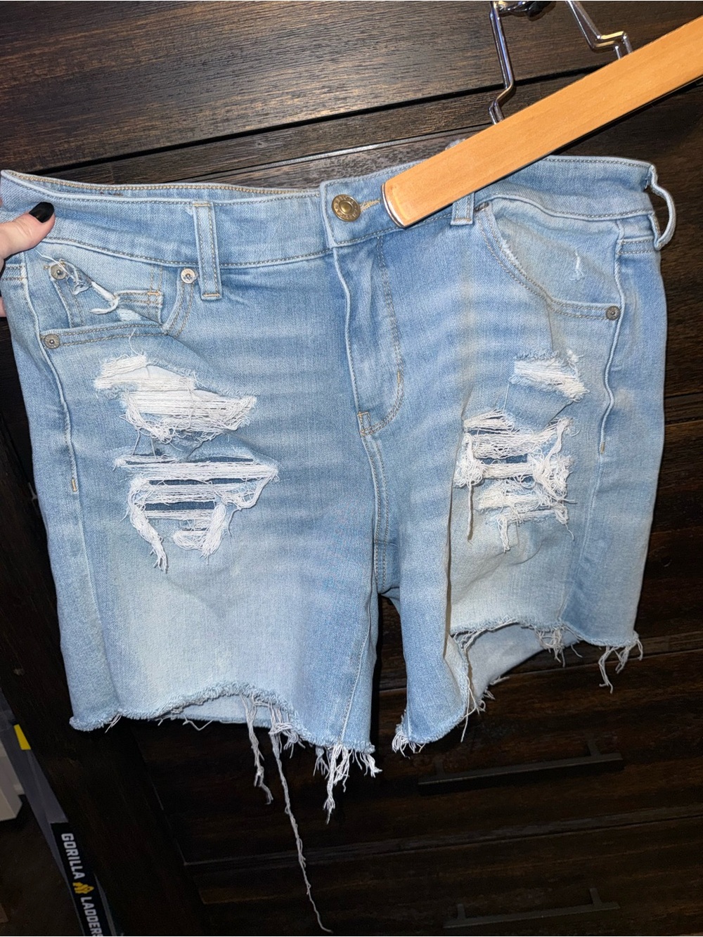 American Eagle Distressed Denim Shorts (Size 16)